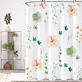 thumbnail image 3 of Floral Shower Curtain for Bathroom, Watercolor Sage Green Flower Bathroom Curtain, Vintage Plant Curtain Bath Decoration, Waterproof Fabric Shower Curtain Set with 12 Hooks, 72x78 Inches, 3 of 6