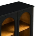 thumbnail image 6 of Glass Door 4-door Buffet, Black. Sufficient Storage For Coffee Maker Holder. Adjustable Shelves, . Elegant Cabinet With Doors, Reading Room. Construction., 6 of 7