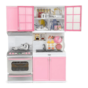 Fridja Mini Kids Kitchen Pretend Play Cooking Set Cabinet Stove Girls Toy, 12.5 x 9.5 x 3 inch