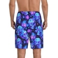 thumbnail image 5 of Salouo Skull flower star sky Pattern Men's Sleep Pajama Shorts,Pajama Bottoms Elastic Waistband Sleep Pajama Short PJ Shorts for Men -Medium, 5 of 6