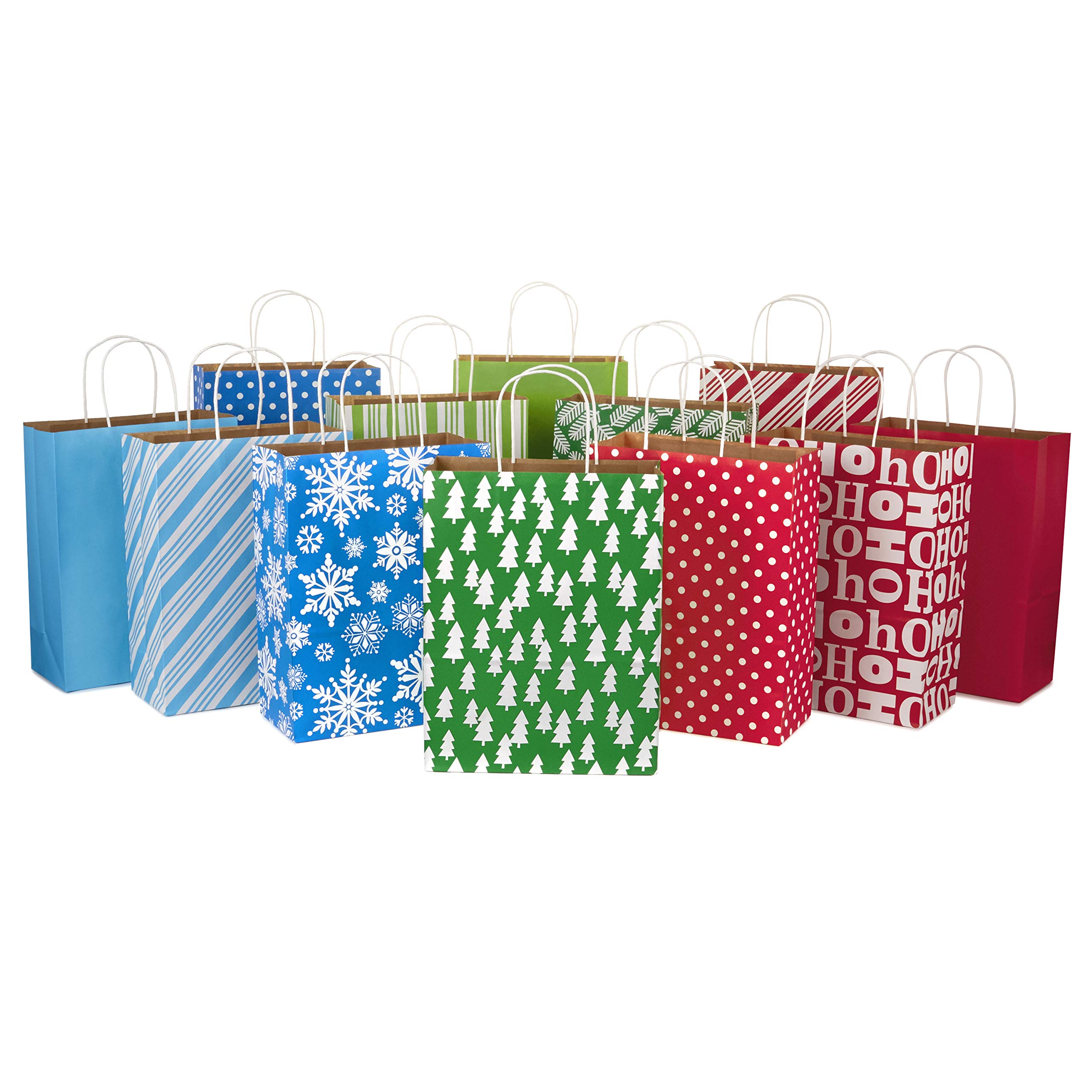 Hallmark 5XGB2812 Holiday Icons Gift Bag, 12 Pack Large