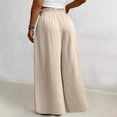 thumbnail image 4 of Garbnen XL-5XL Plus Size Palazzo Pants for Women Casual Flowy High Waisted Womens Wide Leg Pants Summer Beach Vacation Trouser Pants, 4 of 4