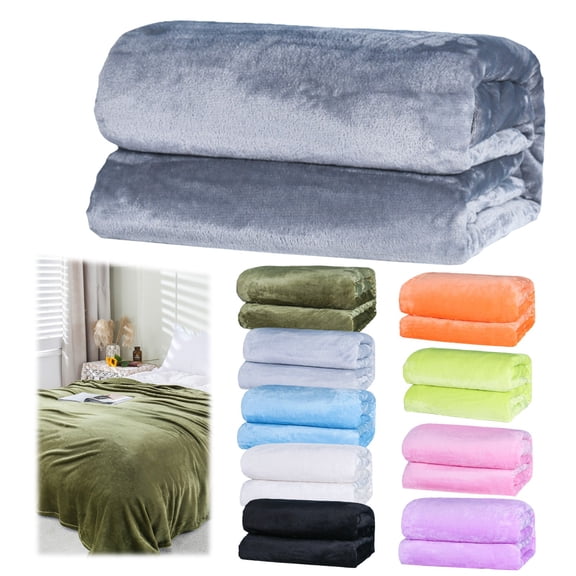 Soft Small Blanket Cozival Super Soft & Warm Solid Color Polyester Throw Blanket, All Season Cozy Fluffy Bed Couch Sofa Blanket, Machine Washable (100X150Cm), Decorative Throw, B