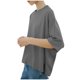 thumbnail image 2 of Fiudx Camisetas para Mujer Camiseta de Color Liso para Mujer Blusas Holgadas de Manga Corta con Cuello Redondo y Abertura Lateral, 2 of 5