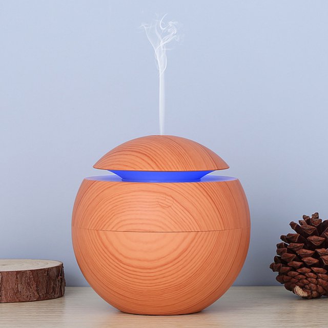 Humidificador de luz nocturna Led de 120ML, humidificador de vehículo USB con pulverizador de grano de madera Wmkox8yii FSASFJB1565