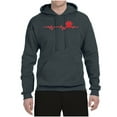 thumbnail image 3 of Dog Heartbeat | Paw Print EKG Lifeline | Veterinarian Vet Tech Dog Lover Unisex Hoodie Sweatshirt, Charcoal, XX-Large, 3 of 5