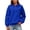 Blue, variant on Kawaii Clothes Women's Solid Sweatshirt Ladies' Fashionable And Casual Solid Color Round Neck Long Sleeved Pocket Sweatshirt And Hoodie
