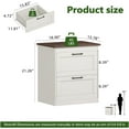 thumbnail image 3 of Vikiullf Farmhouse Nightstands Set of 2, Bedroom Night Stand with 2 Drawers, Wooden Bedside Tables 18.7W x 15.6D x 23.8H, White and Brown Wood Grain Finish, 3 of 8