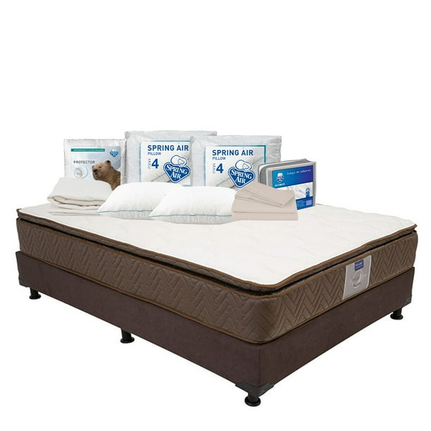 Colchón Queen Size Nautilus Restonic + Box + 2 Almohadas + Protector de Colchón + Juego de Sábanas