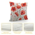 thumbnail image 4 of Nawypu  Wild Red Poppies Throw Pillow Cover Flower Floral Bloom Branch Plant Summer Home Decor Pillowcase Cushion Cover, 4 of 5