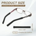 thumbnail image 2 of Cojín para orejas de gafas Uxcell 2.95 In, 4 pares de sujetadores suaves de orejas de algodón, antideslizantes y cómodos, cojines elásticos para brazos de gafas, puntas de templo, negro, 2 of 7