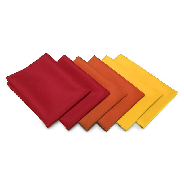 Tablelinensforless Juego De Servilletas De Tela Para Acción De Gracias/Otoño (Paquete De 6 Dorado/Naranja Quemado/Rojo)