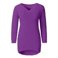 thumbnail image 4 of Hipattires Fleece Womens Tops, Sweaters for Women, V Neck Long Sleeve Plain, Ribbed Soft Loose, 4 of 7