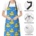 thumbnail image 4 of Kdxio Cute Yellow Rubber Ducks Apron with Pockets Adjustable Kitchen Aprons for Men Women Waterproof Aprons for Cooking,Drawing,Crafting, Baking Household Cleaning, 4 of 5