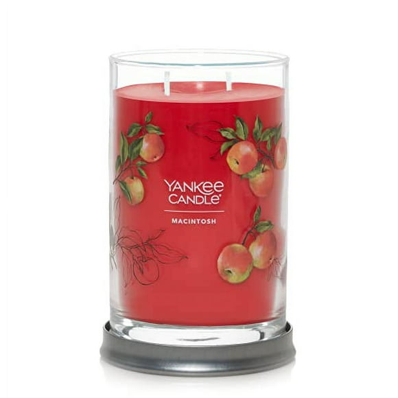 Yankee Candle Macintosh Scented, Signature 20oz Large Tumbler 2-Wick Candle, Over 60 Hours of Burn Time