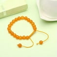 thumbnail image 4 of QQTDFG Glass Stone Beads Bracelet Adjustable Size 7MM Lace Up Clasp L532-Orange, 4 of 7