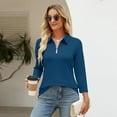 thumbnail image 4 of Blouse pour Femmes Mode Décontractée Manches 3/4 Col en V Blouse Douce et Confortable, 4 of 8
