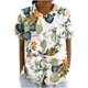 thumbnail image 1 of Blusas de Manga Corta para las Mujeres Cuello de Muñeca Lindo Lino Algodón, Impreso Suelto Camiseta para el Uso Casual, Diario Y de Verano, 1 of 8