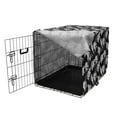 thumbnail image 3 of Floral Dog Crate Cover, Classic Style Contoured Poppy Bloom Bouquets Medieval Shabby Pattern, Easy to Use Pet Kennel Cover Small Dogs Puppies Kittens, 7 Sizes, Charcoal Grey and White, by Ambesonne, 3 of 6