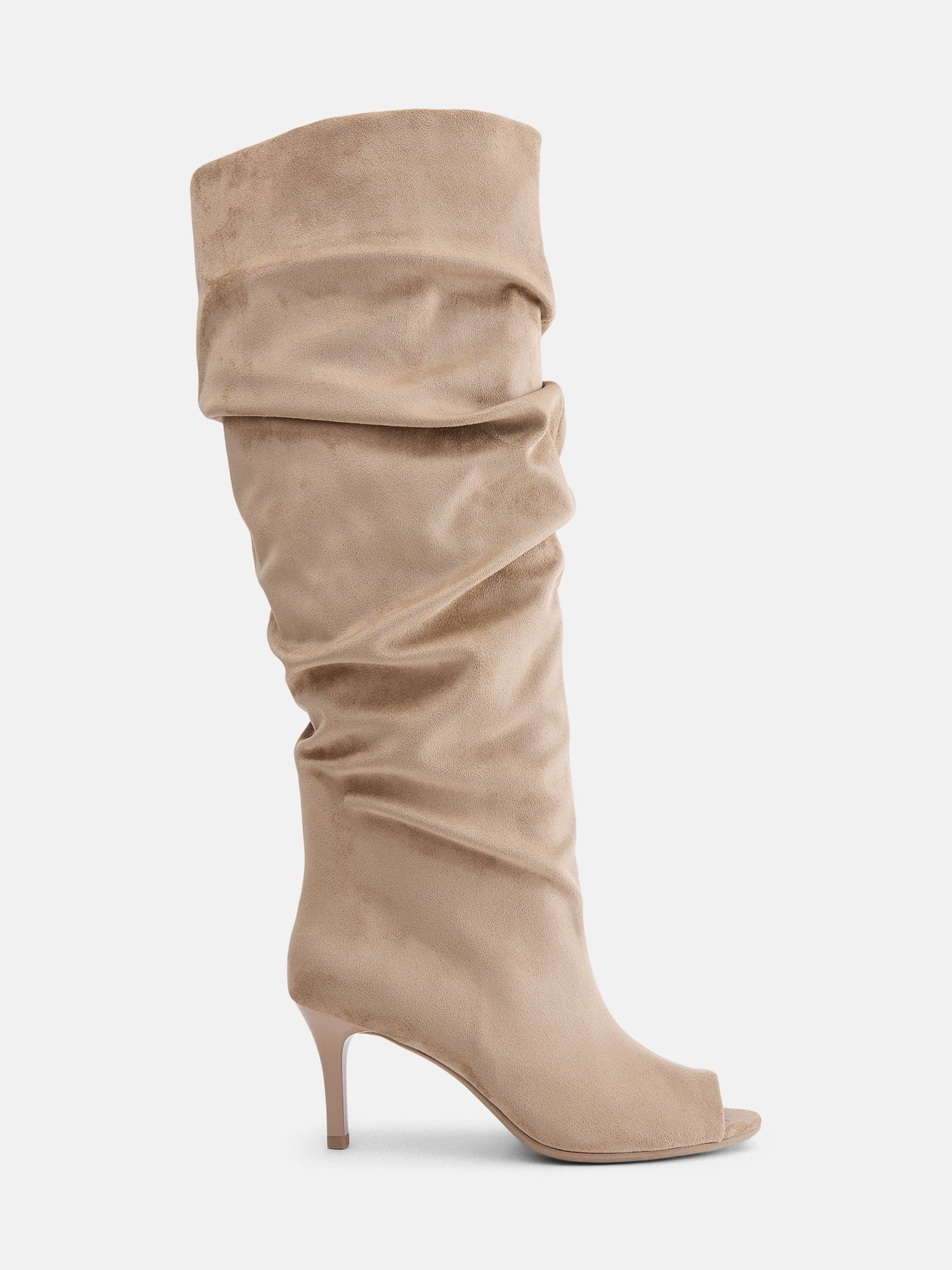 No Boundaries Women's Tall Peep Toe Boots