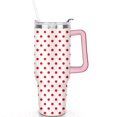 thumbnail image 2 of 40oz Classic Dot Aesthetic Design Stainless Steel Flip Straw Tumbler Spill Proof Travel Cup Double Wall Vacuum Insulated Coffee Mug with Top Handle, 2 of 6