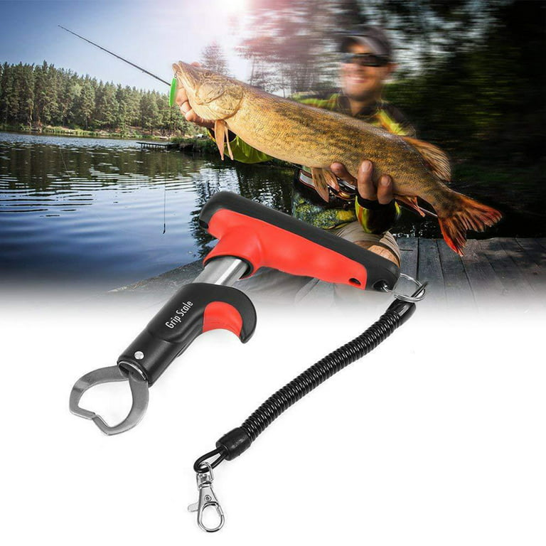 Digital Fish Lip Grabber Fishing Plier Grip Gripper with Scale Weight  25kg/55lb Fish Lip Grip Scale Fish Control Tool