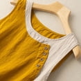 thumbnail image 6 of ShomPort Women's Cotton Linen Loose Tank Tops Summer Fashion Color Block Sleeveless Round Neck Vest Blouses, 6 of 8