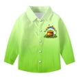 thumbnail image 3 of RXMEKW Chemise à Manches Longues Imprimée pour la Saint-Patrick pour Garçons avec Col Rabattu, 95 % Coton 5 % Spandex, Vert, 3 of 7