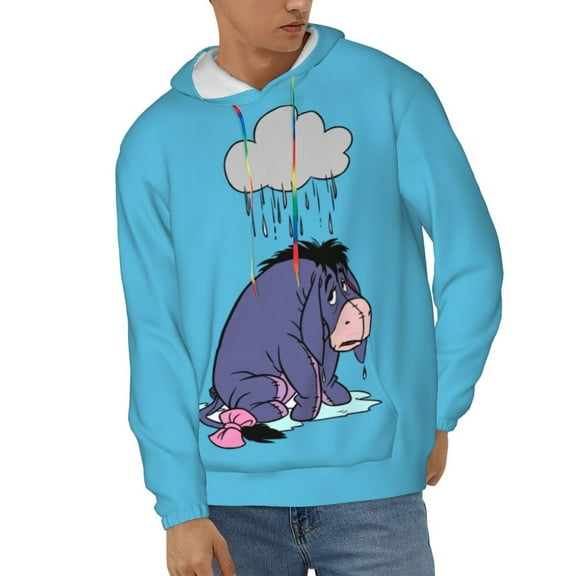 Eeyore Unisex Hoodies 3D Print Hooded Sweatshirt for Men Women, Long Sleeve Fall Pullover Top with Pockets
