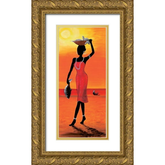 Dahlke, Izabella 10x18 Gold Ornate Wood Framed with Double Matting Museum Art Print Titled - Fishers Wife