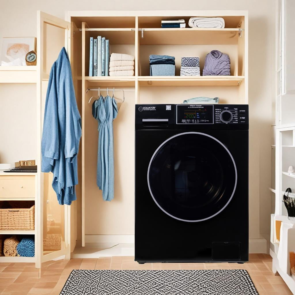 Equator Fully Built-in All-in-One Combo Washer-Dryer Ventless 1.62 cf/15lbs 110V Black