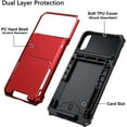 thumbnail image 4 of for iPhone XR Case Card Holder Wallet ID Slot Credit Spring Pocket for Men Women Scratch Resistant Dual Layer Protective Bumper Rugged TPU Rubber Armor Hard Shell Cover for iPhone XR 10R Red, 4 of 15
