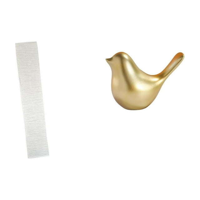 Pantalla de lámpara de papel dorado para una acogedora decoración de sala de estar con figura de pájaro, adorno moderno para el hogar, escultura,