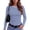 Dark Blue #012, variant on Women Long Sleeve Shirt Thermal Fall Tops Plaid Crewneck Casual Basic Tees, L