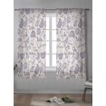 thumbnail image 4 of Purple Fruit Curtains 63 Inch Length, Sheer Curtains for Bedroom Living Room Window Country Retro Floral Botanical Plant Rod Pocket Voile Drapes Kitchen Curtains Small Half Window 42"x63" 2 Panels, 4 of 6