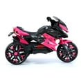 thumbnail image 4 of POVANLI 12V 3 Wheels Kids Ride on Motorcycle with Slow Start, Power Display, PU Seat, Training Wheels, Manual Throttle, Lighting Wheels, Bluetooth, USB, MP3 for Children Aged 3-5, Gift (Pink), 4 of 6