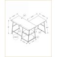 thumbnail image 4 of Desks, Industrial L Shape Corner Desk 48"L with Storage Shelves, Black Marble Look Laminate | Black | Metal, 4 of 6
