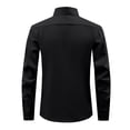 thumbnail image 4 of Domuza Men's Long Sleeve Button Up Stretch Dress Shirt Modern Slim Fit Wrinkle-Free Wedding Formal Shirts Black S, 4 of 6