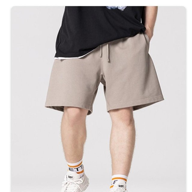 LYMAYTER S-2XL Men Sweat Shorts Solid Color Fashion Runing Shorts Soft Cotton Drawstring Walk Short