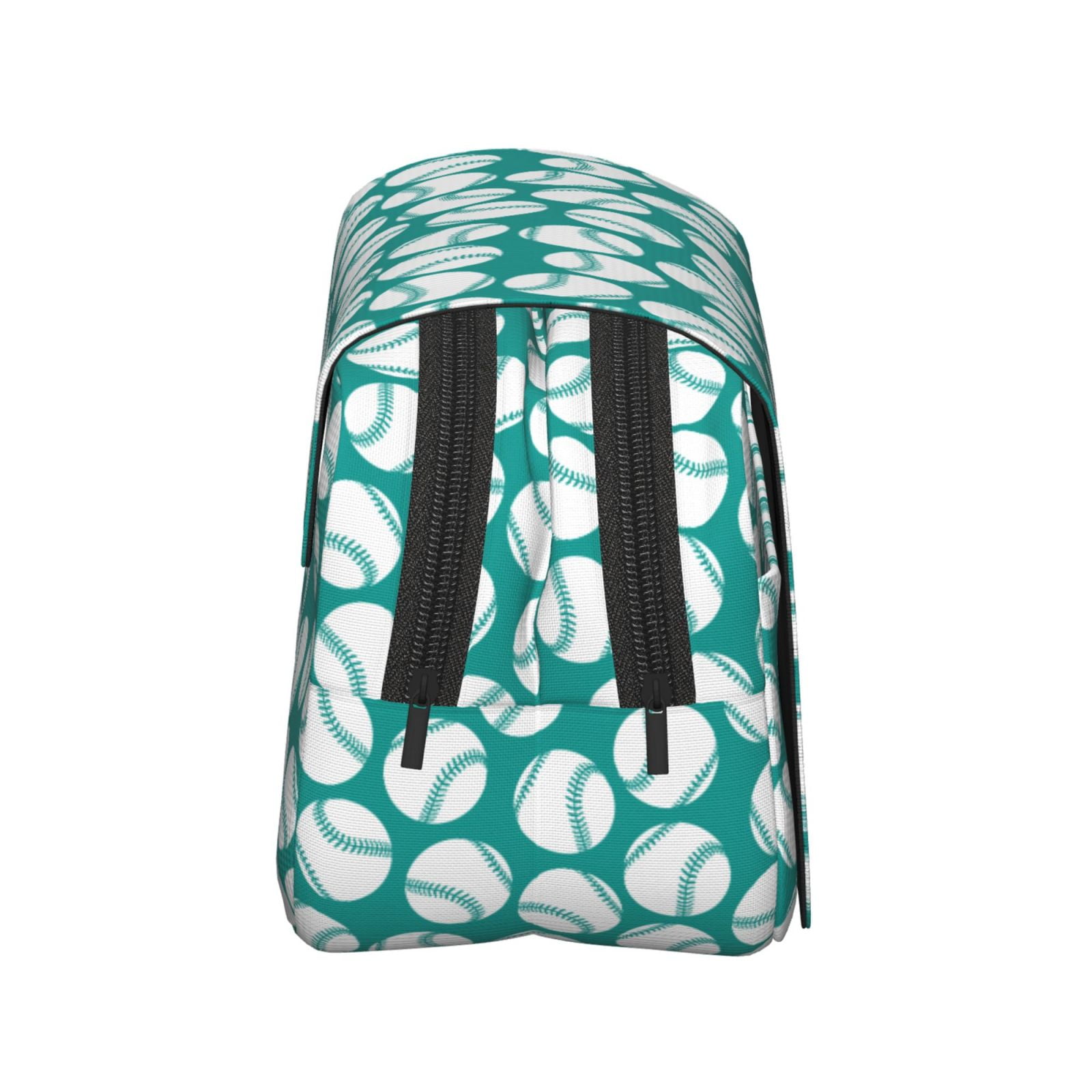 Rateoe Green Baseball Pattern Double Clamshell Pen Case, Storage Organizer with Two Zipper Compartments– Holds Up to 50 Pencils & Pens
