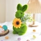thumbnail image 1 of Adorno de conejo de Pascua, escultura de conejo artificial de pie con musgo verde, decoración de jardín, regalos de fiesta, decoración de mesa y hogar, adornos de conejo de PVC., 1 of 9