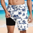 thumbnail image 2 of BaoFuBaoMei Mens Quick Dry Swim Shorts with Liner Big and Tall Printed Drawstring Shorts Beach Vacation Swim Trunks with Pockets, 2 of 6