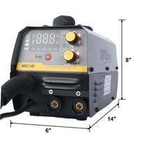 DUOSONG 140A Mig Welder,110V/220V Dual Voltage Multiprocess Welder,Gas Gasless Mig Welding Machine,4 In 1 Flux Mig/Solid Wire/Lift Tig/Stick Arc Welder Black Grey ABS Steel(Q235) Other