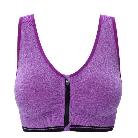 Clearance sale Sports Bra Front Zipper No Steel Ring Front Buckle Underwear Women's Sleep Shockproof Gathering Running Yoga Vest Bra