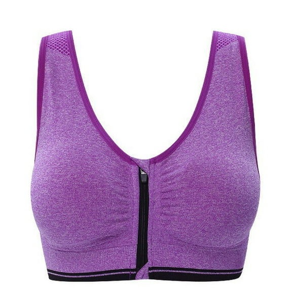 Clearance sale Sports Bra Front Zipper No Steel Ring Front Buckle Underwear Women's Sleep Shockproof Gathering Running Yoga Vest Bra