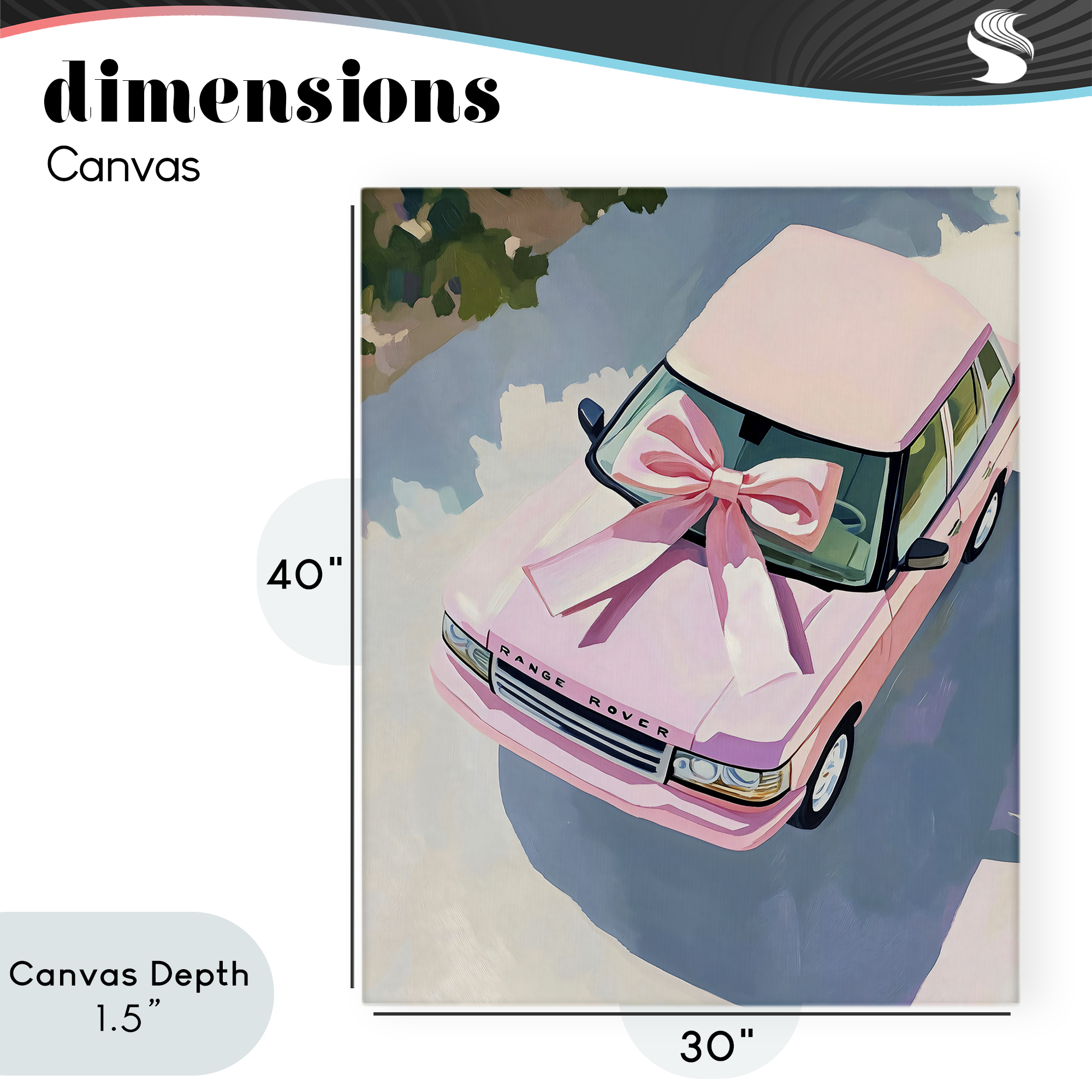 Stupell Industries Pink Luxury Rover with Ribbon Canvas Wall Art, design by The Prints Vibe