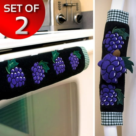 Handle Cover Set - Kitchen Appliance Oven Refridgerator Handle Door Covers - Set of 2 - Grape