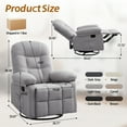thumbnail image 5 of Korser Manual Swivel Rocker Recliner Chair for Living Room,Small Recliner Sofa for Small Spaces,Linen Fabric,Light Grey, 5 of 8