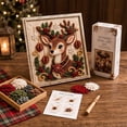 thumbnail image 6 of Christmas 3D Punch Needle Art Kit for Beginners, DIY Fabric Stamping Craft Set With Stand Frame, Vintage Holiday Wall Decor Handmade Gift, 6 of 6