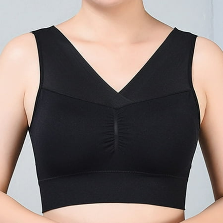 HCURIBAD Clearance! Wireless Bras  Seamless Bras for Women Sleep Leisure Sports Yoga Bra Padded Wireless Thin Soft Comfy Pullover Tops Plus Size  Push up Bra  Backless Bra  Bras for Women Black 2XL